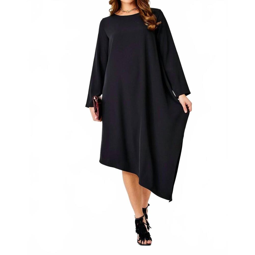 NEW SUZY D women's yolo assymetric dress in black